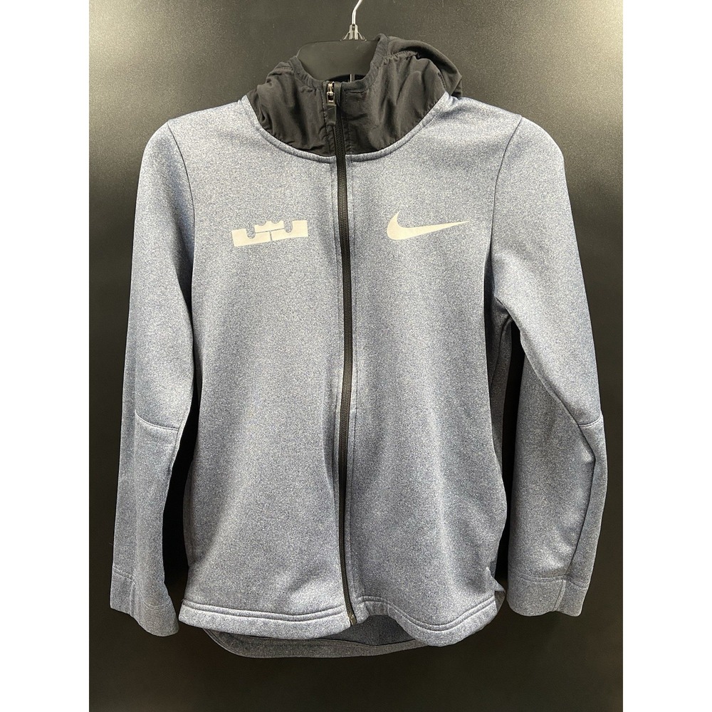 Nike Basketball Hoodie Youth L LeBron James Therma Full Zip Jacket Blue 23